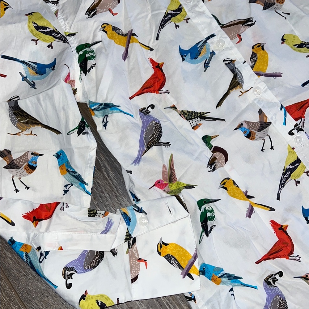 Colorful Bird Print Women's Blouse - Picture 2 of 3